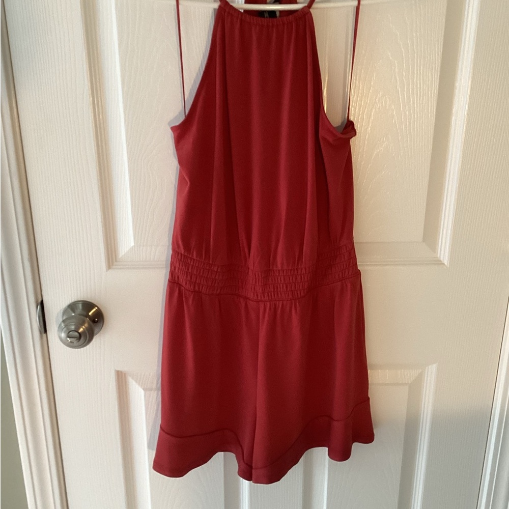 Red halter romper